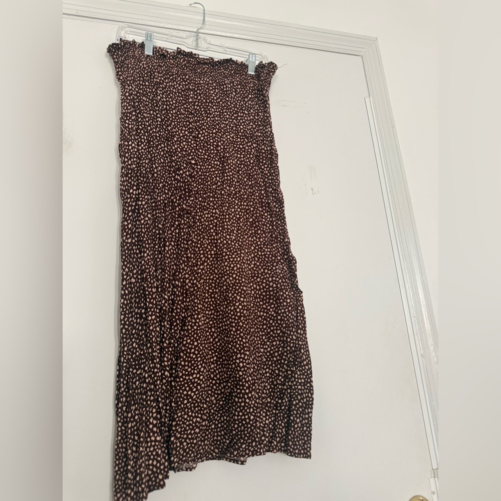 Brown & Cream Printed Maxi Skirt